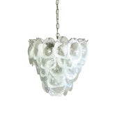 Mazzega Murano Transparent White Glasses Chandelier 20.5"